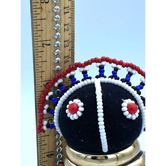 Ndebele Beaded Doll Tribal 6 1/2 Hand Crafted Art Africa Mopan South African Gol - Picture 6 of 6